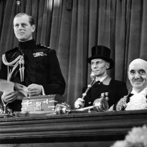 The Duke of Edinburgh responding at the Freedom of Cardiff ceremony at the City Hall