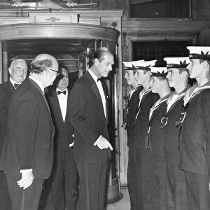 The Duke Of Edinburgh talking with Sea Cadets at the Cafe Royal event for the National