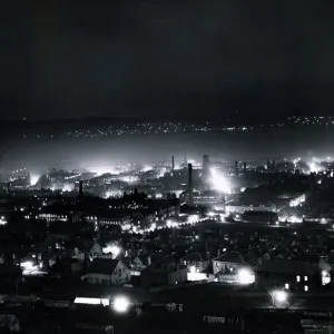 Dundee at night view of the city by night aerial view light pollution