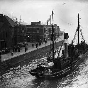 The Dungeness sidewinder trawler seen here leaving the St Andrews Dock
