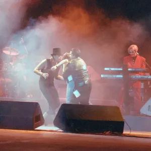 Duran Duran in concert. A fan approached the stage Duran Duran in concert. A fan approached the stage