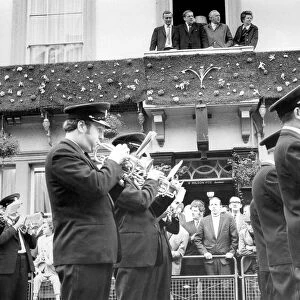 Durham Miners Gala - A colliery band march through the city with Harold Wilson watching