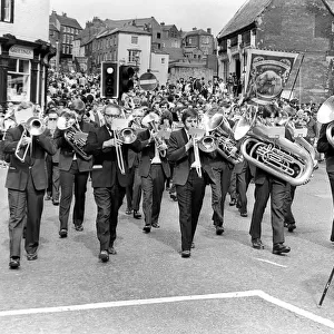 Durham Miners Gala - Horden Colliery band and banner in the Gala parade