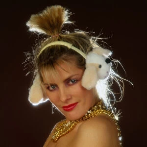 Ear muff fashion November 1985 Model wears dog muffs