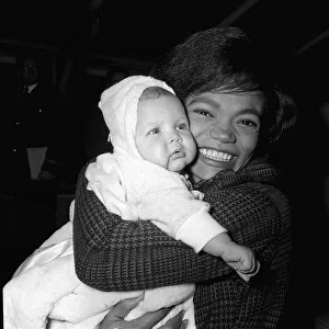 Eartha Kitt singer actress with her baby March 1962