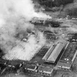 East Coast of Kra Isthmus. Chumpon railway station and shipment yard left in a mass of