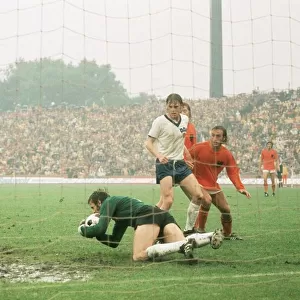 East Germany v Holland World Cup 1974 football Croy goalkeeper on ground