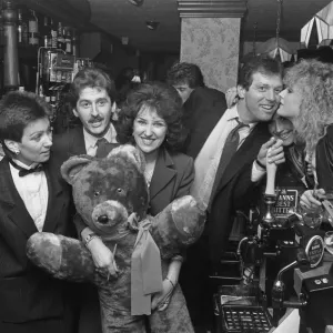 Eastenders Den and Angie Watts at Coventry Charity Snowball 1985 Print