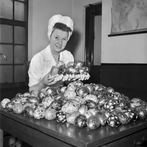 Easter Egg Factory. March 1948 O12137