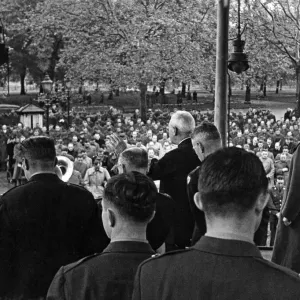Easter sunrise service at the bandstand in Hyde Park attended by American servicemen
