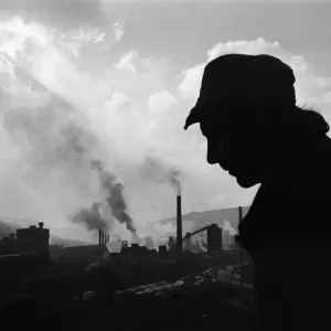 Welsh Steelworker's Journey Home, Ebbw Vale Print 1971 Welsh Steelworker's Journey Home, Ebbw Vale Print 1971