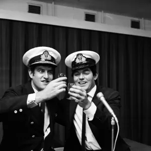 Print of Ed Stewart and Tony Blackburn at Ministry of Defence TV studios