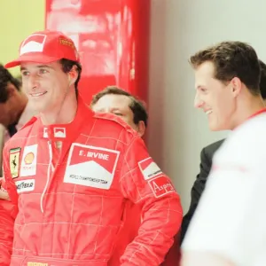Eddie Irvine & Michael Schumacher, Ferrari Motor Racing Drivers Eddie Irvine & Michael Schumacher, Ferrari Motor Racing Drivers