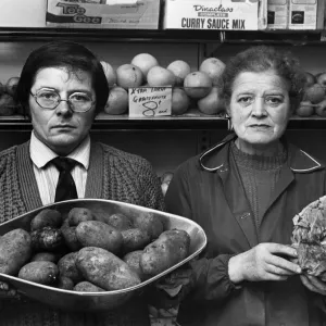 Print of Edie and Norman Bate, St Helens greengrocers Print of Edie and Norman Bate, St Helens greengrocers