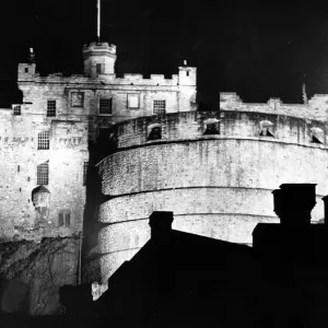 Edinburgh Castle illuminated at night, September 1931 Edinburgh Castle illuminated at night, September 1931