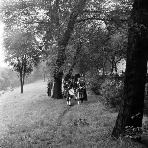 Edinburgh City Police Pipe Band, Scotland. 24th September 1954