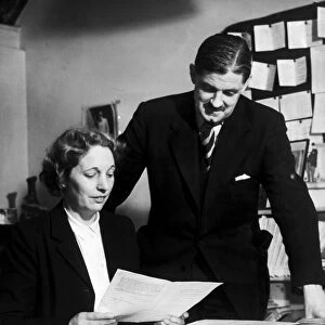 Edith Pitt, Conservative MP looks over the papers and agenda for a meeting with