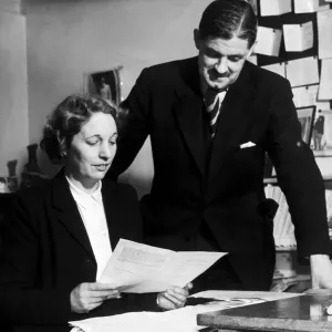 Edith Pitt, Conservative MP looks over the papers and agenda for a meeting with