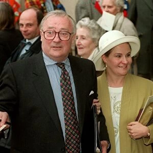 Edward Woodward Actor with wife Michelle Dotrice 1994 at Les Dawsons Memorial