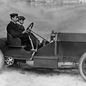 Edwardian gentleman seen here competiting in motor trials 8th June 1905