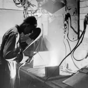 Electronic welding at Loughborough Engineering College Print, 1935