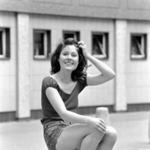 Elisabeth Sladen in the courtyard of BBC Television Centre after it was announced that