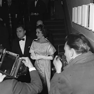 Elizabeth Taylor 1958 Actress with Mike Todd at premiere of ballet "Broken Date"