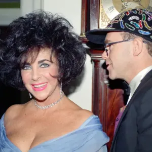 Elizabeth Taylor and Elton John Print, Whitehall Gala 1991 Elizabeth Taylor and Elton John Print, Whitehall Gala 1991
