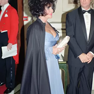 Elizabeth Taylor and her husband Larry Fortensky at a gala dinner in aid of the AIDS