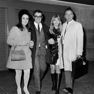 Elizabeth Taylor, Peter Sellers, Britt Ekland and Richard Burton arrive at London Airport Elizabeth Taylor, Peter Sellers, Britt Ekland and Richard Burton arrive at London Airport
