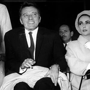 Elizabeth Taylor and Richard Burton at the Cooper-Clay fight at Wembley Stadium 1963