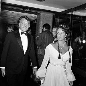 Elizabeth Taylor with Richard Burton at The Royal Premiere of "The Staircase"