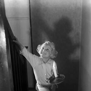 Ella Edwards with a candle. December 1940