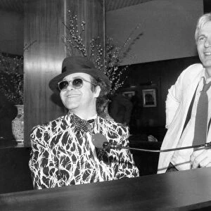 Elton John and Adam Faith at the Savoy. 1985. P009653