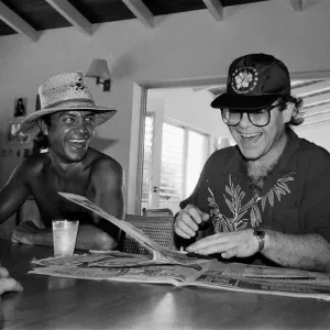 Elton John and Bernie Taupin on Montserrat Print, 1982 Elton John and Bernie Taupin on Montserrat Print, 1982