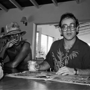 Elton John and Bernie Taupin on the Caribbean island of Montserrat Elton John and Bernie Taupin on the Caribbean island of Montserrat