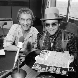 Elton John at BRMB Radio Aston, Birmingham. The visit was to promote his latest single Elton John at BRMB Radio Aston, Birmingham. The visit was to promote his latest single