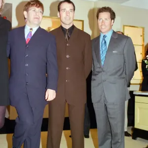 Elton John, David Furnish and David Linley at Theo Fennell Print Elton John, David Furnish and David Linley at Theo Fennell Print