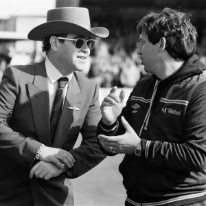 Elton John and Graham Taylor at the Watford v Liverpool football match, 14th May 1983 Elton John and Graham Taylor at the Watford v Liverpool football match, 14th May 1983