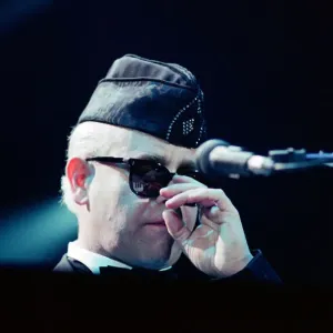 Elton John performing in concert in Paris during his Reg Strikes Back Tour Elton John performing in concert in Paris during his Reg Strikes Back Tour