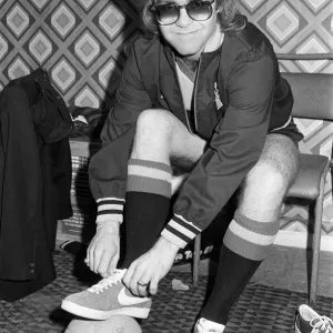 Elton John pictured in Wembley during a 5 a side football match Elton John pictured in Wembley during a 5 a side football match