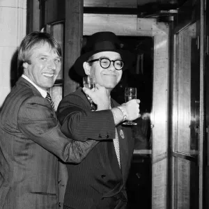 Elton John Presents Watford FC's New Manager Print, May 1987