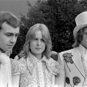 Elton John (right) pictured here as best man to his songwriting partner Bernie Taupin