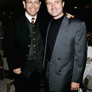 Elton John Rock Singer with a friend Phil Collins