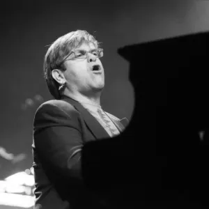 Elton John, singer and songwriter, performing at The Newcastle Arena, Tyne and Wear Elton John, singer and songwriter, performing at The Newcastle Arena, Tyne and Wear
