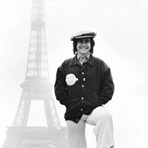 Elton John on tour in Paris in front of the Eiffel Tower