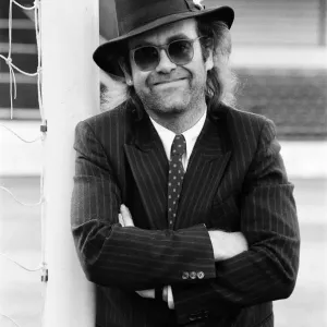 Elton John, Watford FC chairman, and pop star. 12th December 1985