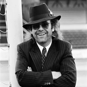 Elton John, Watford FC chairman, and pop star. 12th December 1985