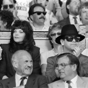 Elton John and Renate watching Watford v Tottenham Hotspur match Print