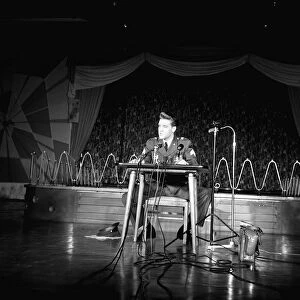 Elvis Presley at press conference in Germany March 1960